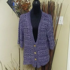 Coldwater Creek Purple Cardigan Sz L